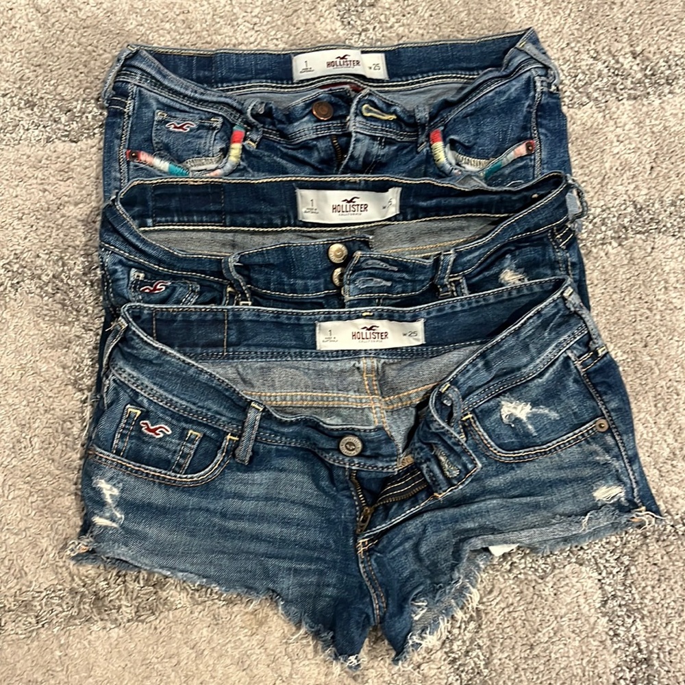 3 pairs of hollister jean booty shorts
